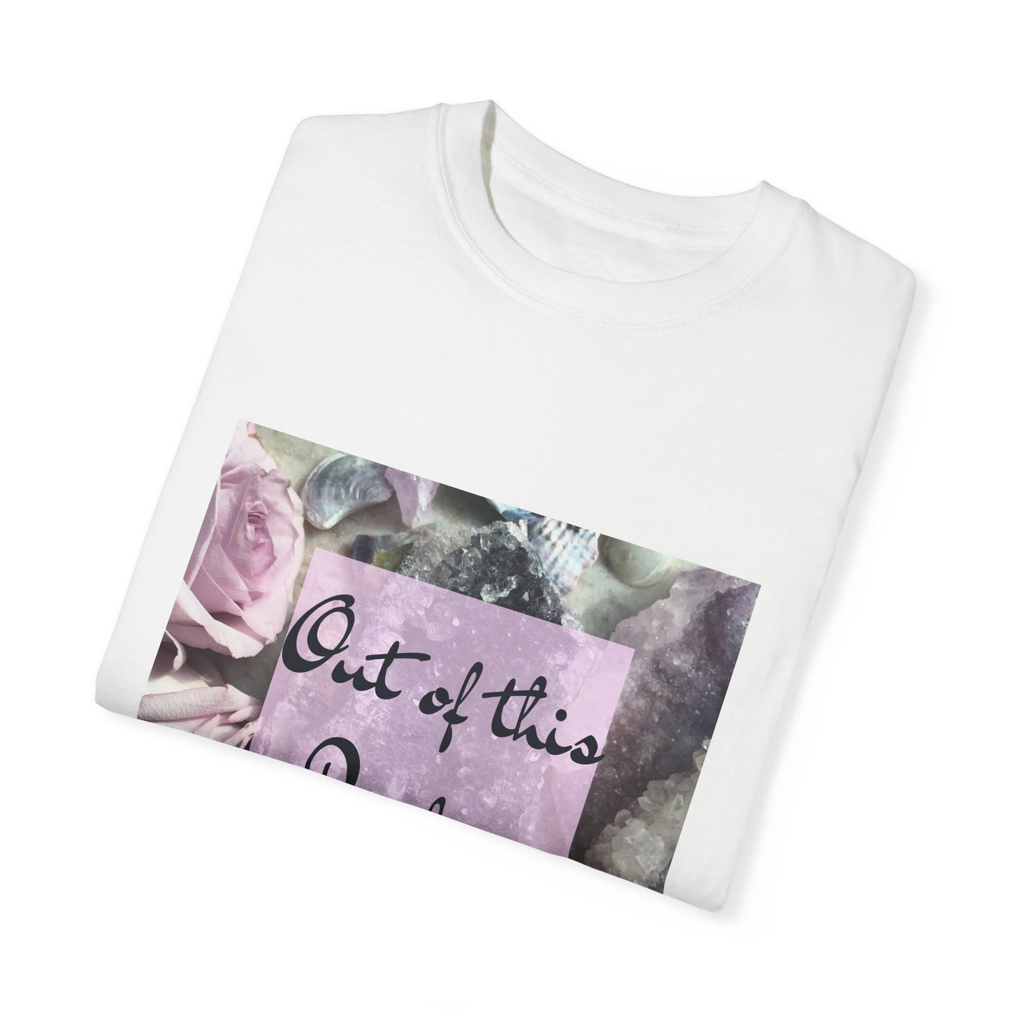 'Out of this Realm' Rose & Crystal Unisex Garment-Dyed T-shirt