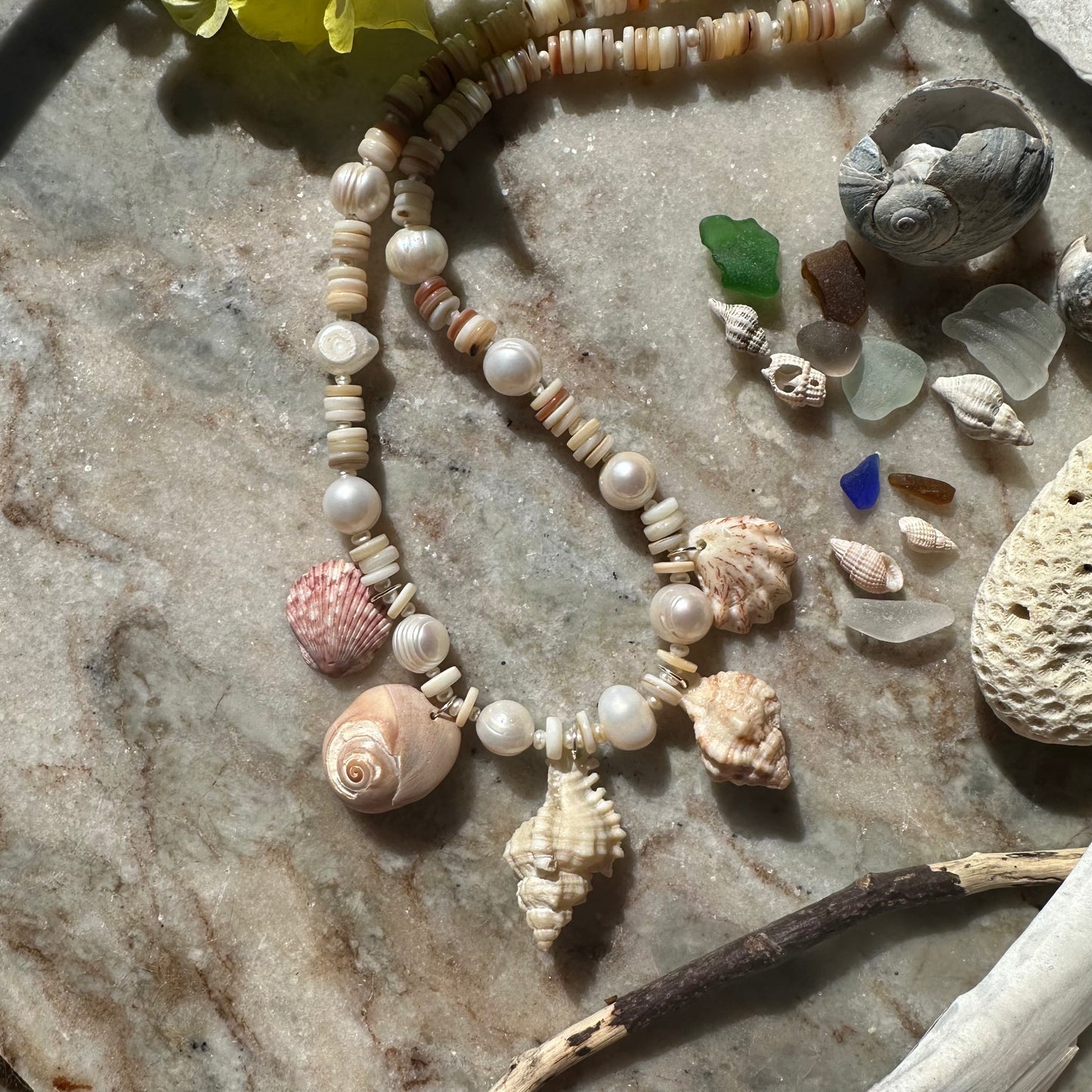 Shells + Pearls OOAK Necklace