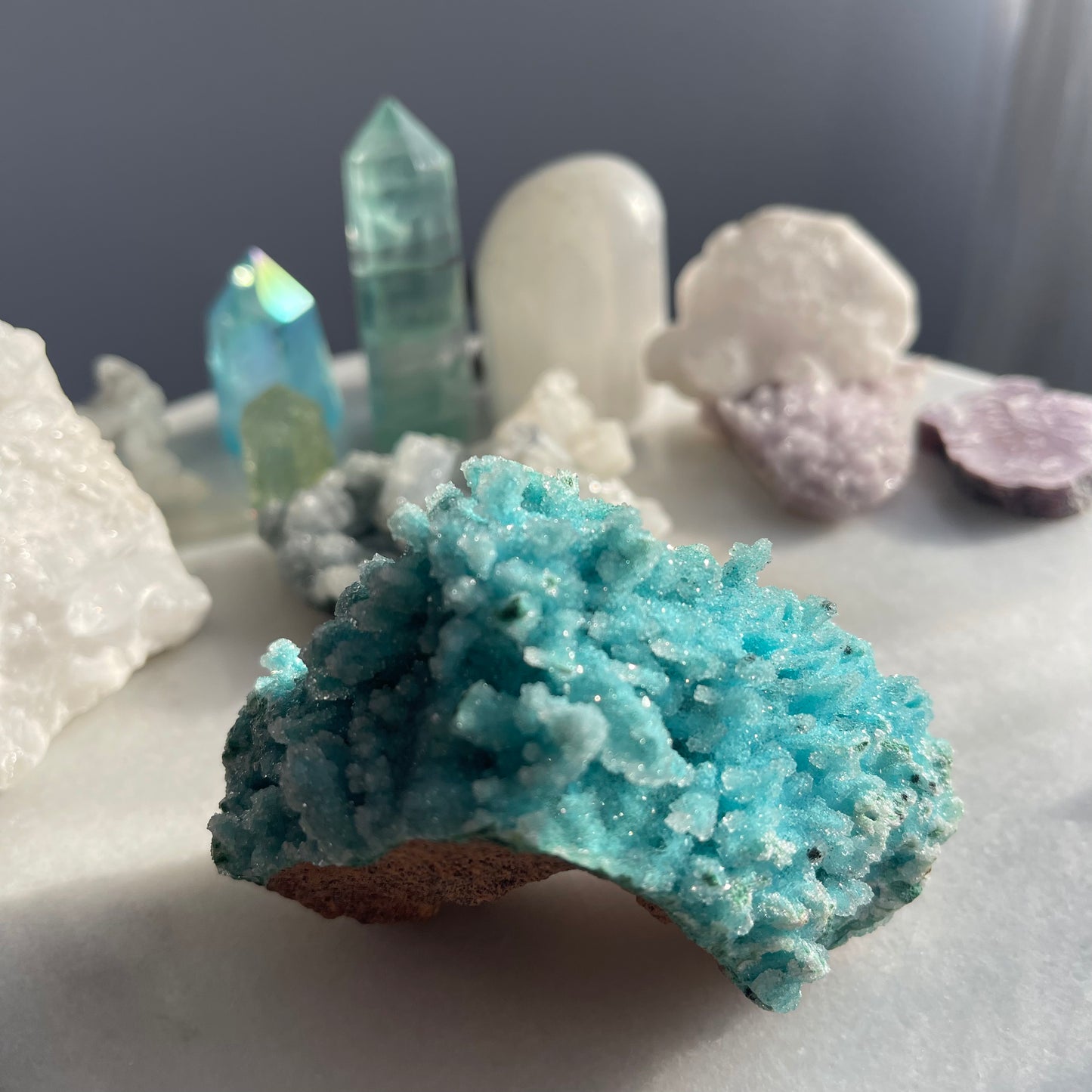 Chrysocolla Crystal with Quartz