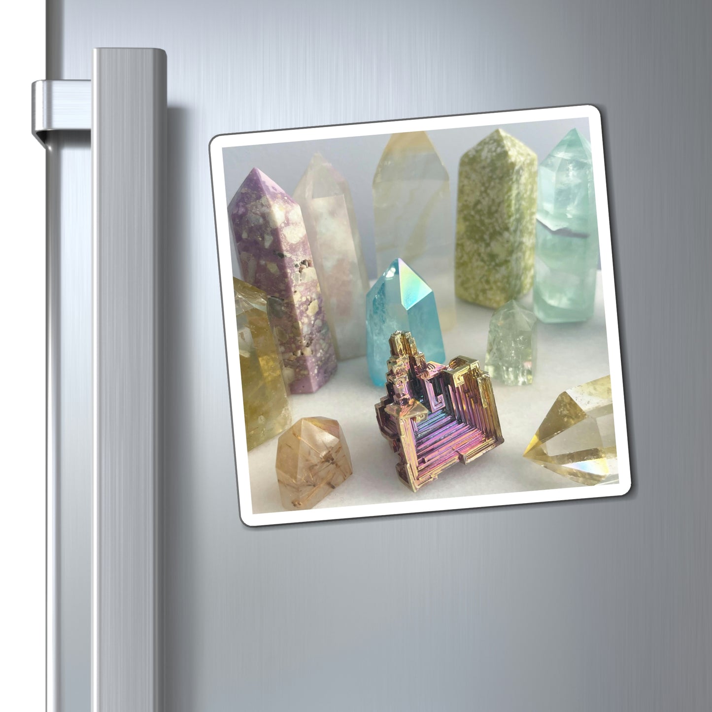 Crystal Imagery Aqua Quartz + Titanium Quartz + Fluorite Magnet