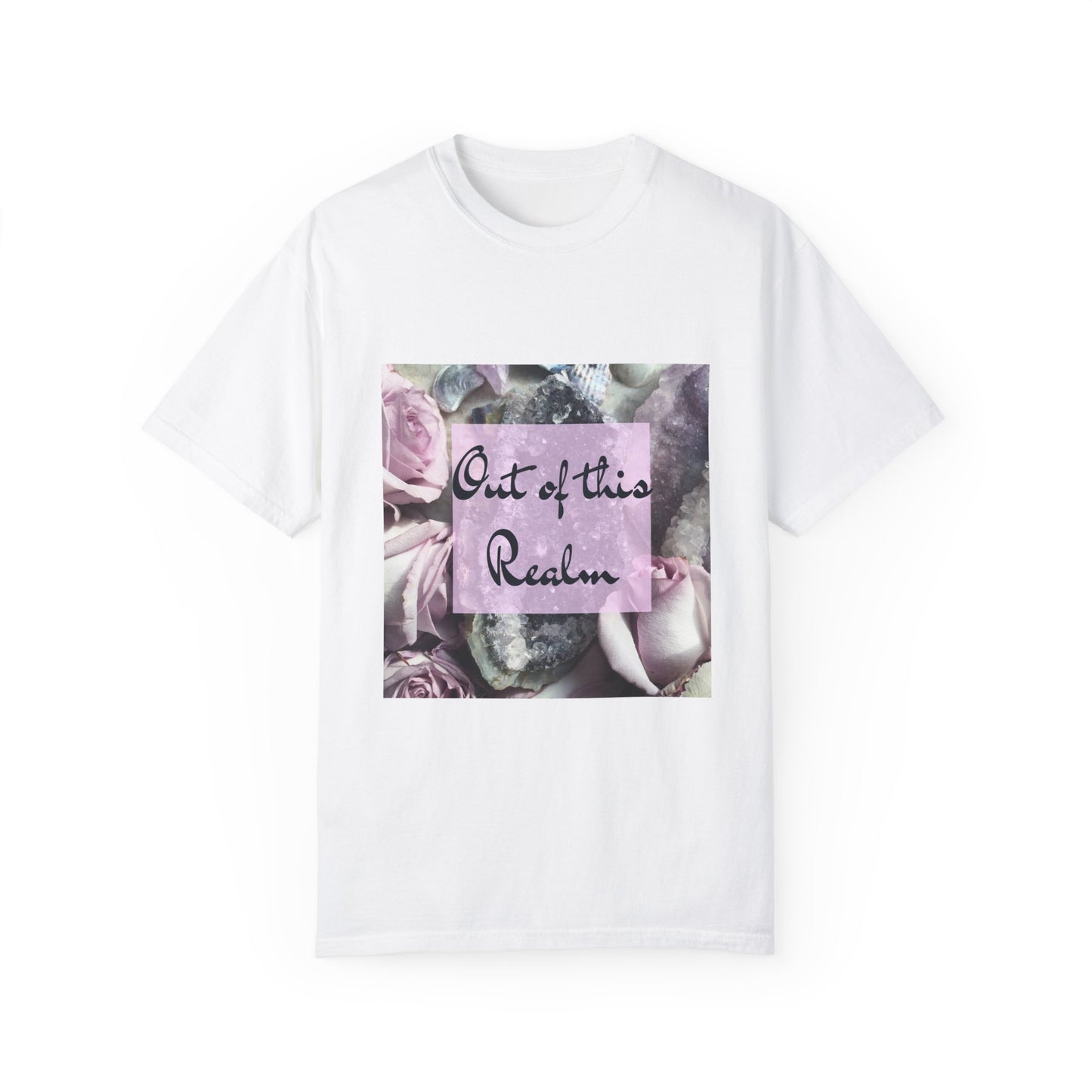 'Out of this Realm' Rose & Crystal Unisex Garment-Dyed T-shirt