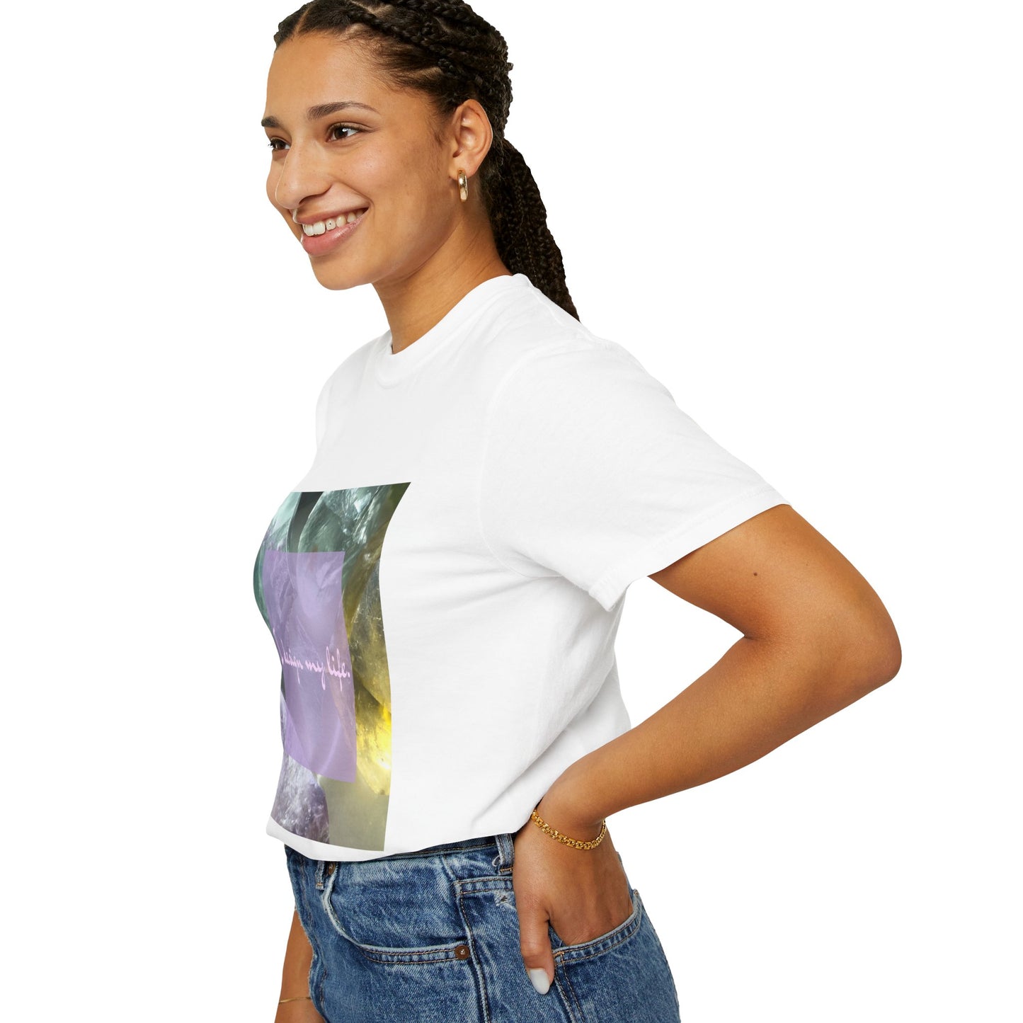 'I design my life' Fluorite Crystal T-shirt