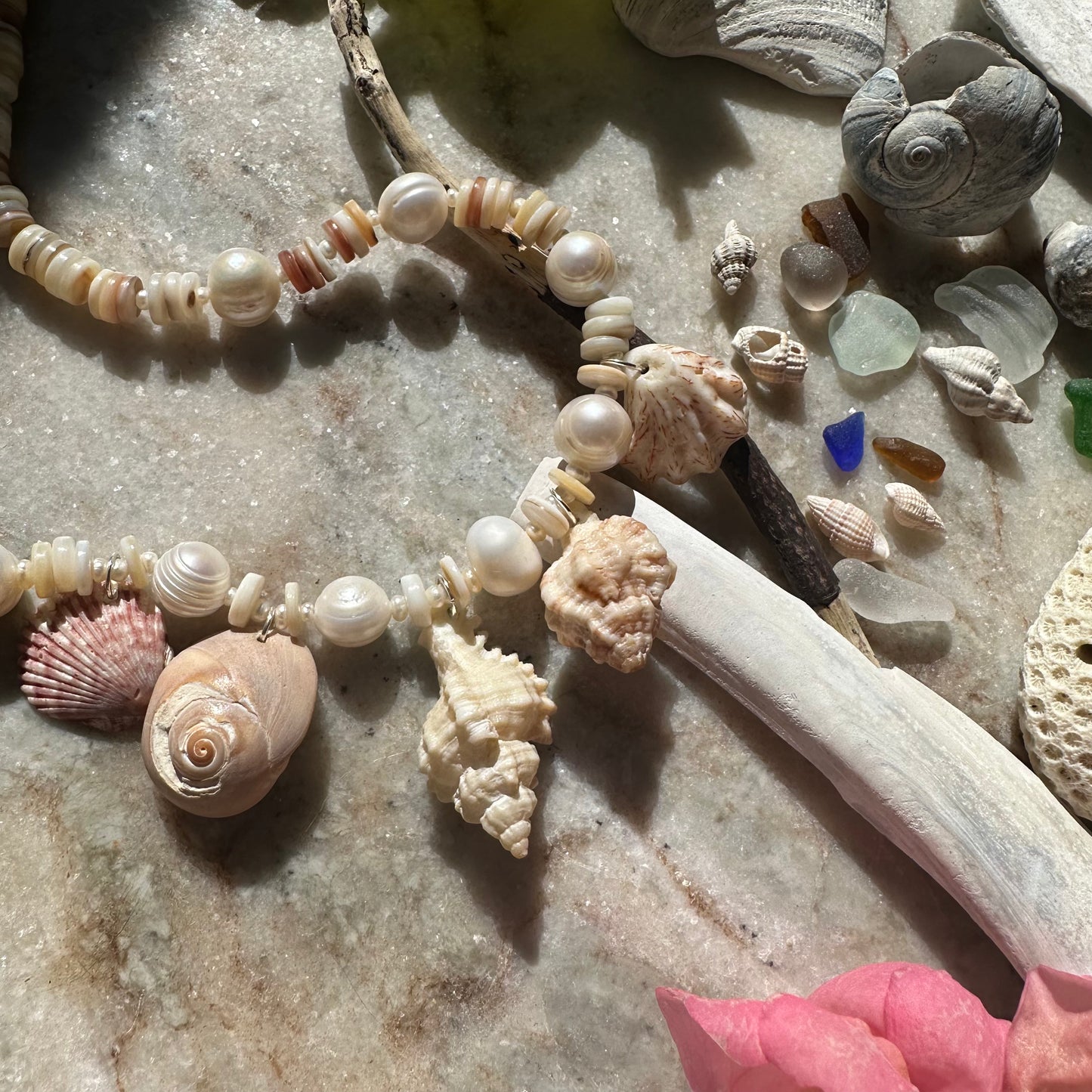 Shells + Pearls OOAK Necklace