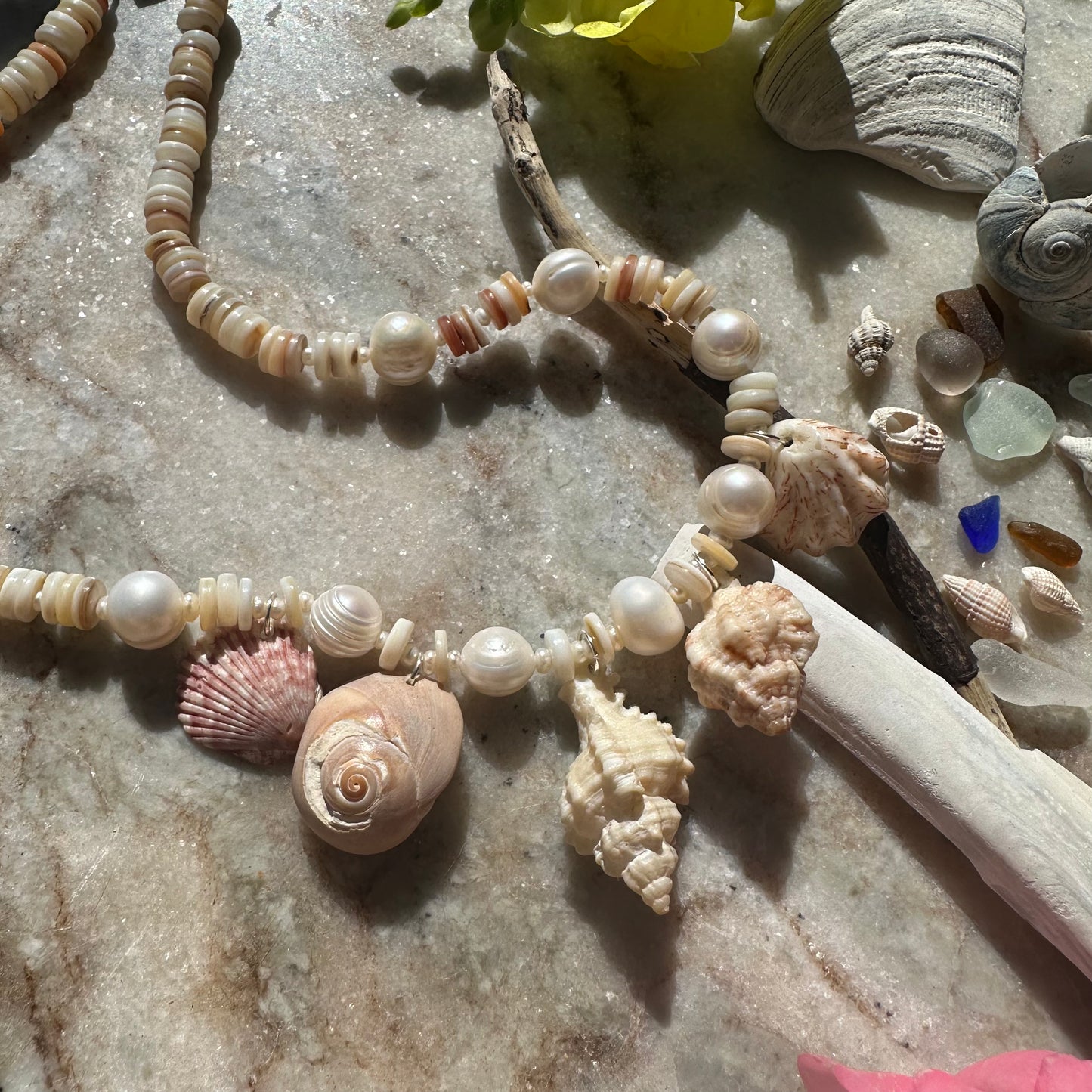 Shells + Pearls OOAK Necklace