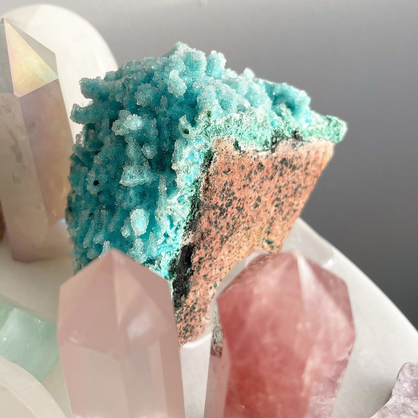 Chrysocolla Crystal with Quartz