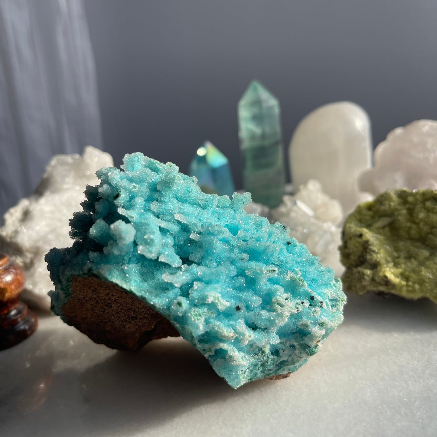 Chrysocolla Crystal with Quartz